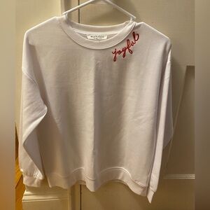 Joyful White Crewneck Sweatshirt